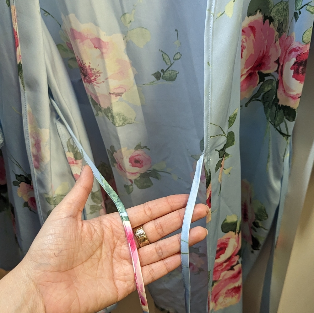 George Blue Floral Robe - Picture 8 of 10